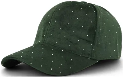 Produktbild von styleBREAKER Damen Baseball Cap mit Strass Nieten | 6-Panel Samt Basecap mit gebogenem Schirm | Verstellbare Einfarbige Kappe mit Klettverschluss 56-59 cm
