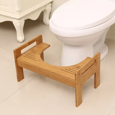 Produktbild von Decopatent® Bambus-Toilettenhocker - WC-Hocker - Richtige Sitzposition auf der Toilette - Besserer Stuhlgang durch natürliche Hockposition