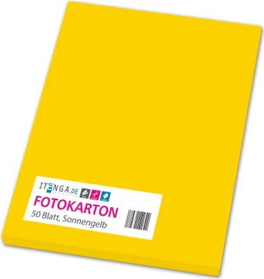 Produktbild von itenga Fotokarton A4 SONNENGELB 50 Blatt 300 g/qm