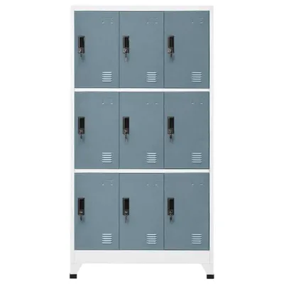 Immagine prodotto di vidaXL Armadietto grigio chiaro e grigio scuro 90x45x180 cm in acciaio