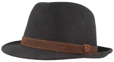 Knautschbarer Allround Filzhut Trilby aus Wollfilz von Hut-Breiter in blau