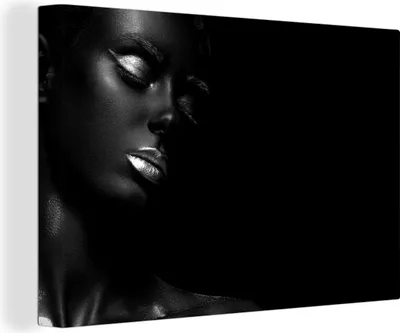Obrázok produktu pre OneMillionCanvasses® - Obrazy na plátne - 140x90 cm, Žena - Čierna - Zlatá - Čierna a Biela, Nástenná dekorácia