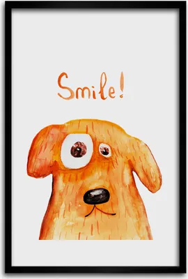 Produktbild von Bild - Bilderrahmen - 40 cm x 60 cm - MDF - Rahmen - Wandkunst - Hund
