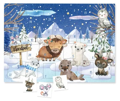 Produktbild von Adventskalender 2026 Tattookalender STYLISCHES DESIGN Wintertiere