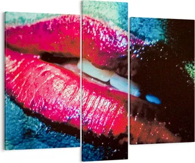 Produktbild von Bild auf Leinwand - Leinwandbild - Lippen Gesicht Frau - 95x80cm - Wand Bild - Wanddeko - Wandbilder - Leinwanddruck - Bilder - Kunstdruck - Wanddekoration - Leinwand bilder - Wandkunst - CB95x80-0231
