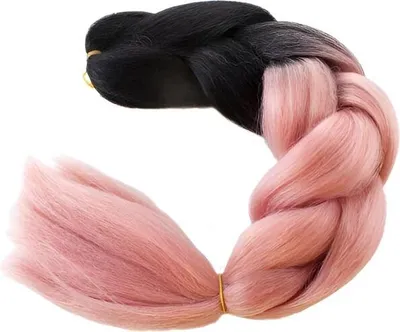 Produktbild von Soulima Haar – Zimtfarbene Kunsthaar-Zöpfe, Ombré, schwarz-rosa