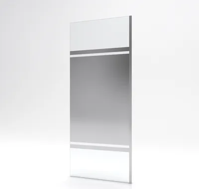 Image de Paroi de Douche avec Bande Miroir 80x200cm - Verre 8mm - Profilé Chrome - FREEDOM 2 MIRROR