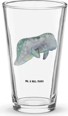 Produktbild von Mr. & Mrs. Panda Glas Seekuh Chillen - Transparent - Geschenk, Meer, Abnehmen, Tumbler, Cocktailglas, Essen, Bierglas, Glasbecher, Zucker, Seekühe, Süßigkeiten, Trinkglas