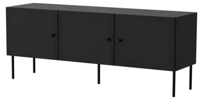 Obrázok produktu pre Cama RTV 3D skriňa PALAZZO BIS 151x40x60 čierna matná, Čierna, Drevotrieskové dosky, Čierna, Drevotrieskové dosky, 3 police/políc, laminát