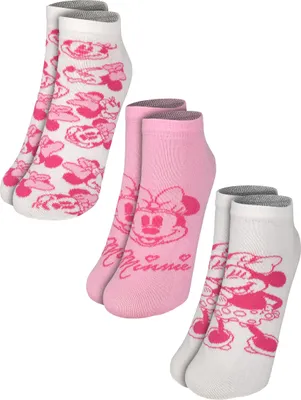 Produktbild von Disney Minnie Mouse Socken für Damen - Frauen Sneaker Strümpfe Rosa/Weiß (3er Pack) 39-42
