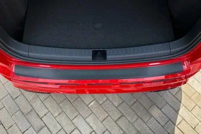 Produktbild von Ladekantenschutz Einstiegsleisten Folie passend für VW Tiguan 2 2016-2024, Farbe:Carbon-Look