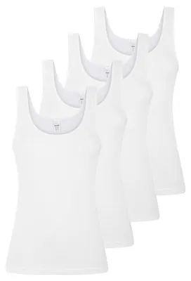 Produktbild von Speidel 4er Pack Basic Unterhemd / Top Weicher Baumwollfeinripp für höchsten Komfort, Klassischer Rundhalsausschnitt für Vielseitigkeit, Ideales Basic für Alltag und Wäschegarderobe weiß 44