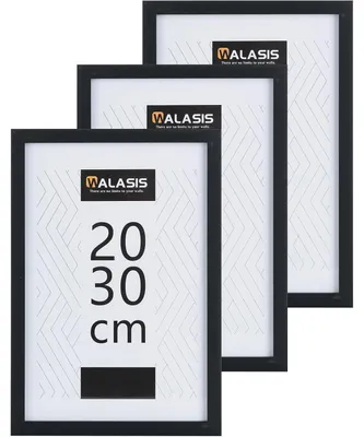 Produktbild von Bilderrahmen 20x30 cm Schwarz 3er Set Holz Acrylglas
