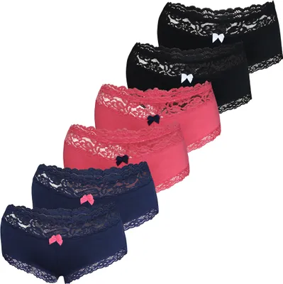 Produktbild von 6 Damen Pantys mit Spitze aus Baumwolle Gr.   34 Modell 1