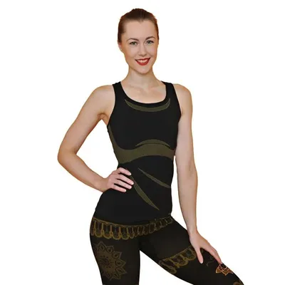Produktbild von Yoga Top Om nahtlos Baumwolle schwarz M-L -- 160 g