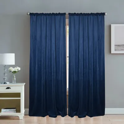 Obrázok produktu pre Zamatová záclona na stuhe, námornícka 135x250 cm, L390
