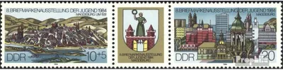 Produktbild von Briefmarken DDR 1984 Mi WZd609 (kompl.Ausg.) (2903-2904 als Dreierstreifen) postfrisch Briefmarkenausstellung der Jugend