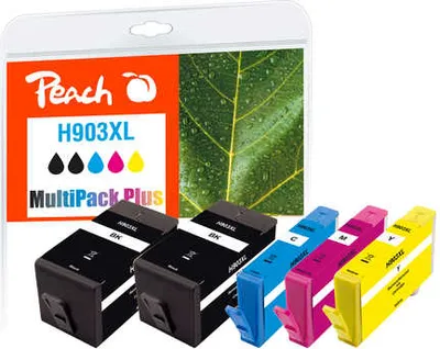 Obrázek produktu pro Peach PI300-768, Vysoká (XL) výtěžnost, Černá, Azurová, Purpurová, Žlutá, 28 ml, 12 ml, 5 kusů, 1120 str.
