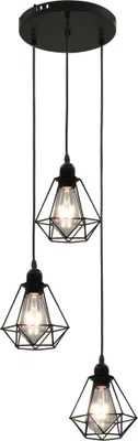 Produktbild von vidaXL Deckenleuchte mit Diamant-Design Schwarz 3 x E27 Glühbirnen