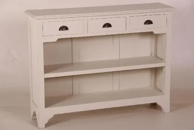 Produktbild von Casa Padrino Landhaus Stil Konsolen Tisch mit 3 Schubladen weiß - Shabby Chic Möbel