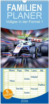 Produktbild von Familienplaner 2026 - Vollgas in der Formel 1 mit 5 Spalten (Wandkalender, 21 x 45 cm) CALVENDO