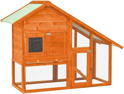 Image de Cage à lapins de 140x63x120 cm, en bois massif. Cage pour lapins avec rampe, cage pour petits animaux, enclos pour petits animaux, maison pour lapins, poulailler, cage pour cochons d'Inde, idéale pour le jardin ou la cour