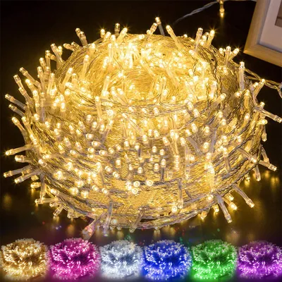 Produktbild von 100M 1000LED 8 Leuchtmodi LED Lichterkette für Weihnachtsbaum Party Garten Dekoration Weihnachtsbeleuchtung Lichterketten Innen Lichtschlauch Strom