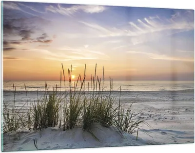 Produktbild von Bilder auf glas - Einteilig - Westen Sonne Strand - 120x80cm - Glasbilder - Wandbilder - Bilder - zum Aufhängen bereit - Wanddekoration aus Glas - Glas Bilder - Wandbild auf Glas - GAA120x80-4201