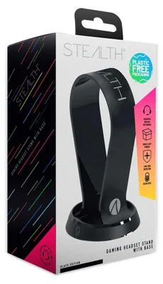 Image de Support casque support pour casque - Compatible avec la plupart des casques - Noir - Pour gaming et bureau