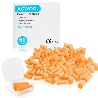 Produktbild von Ohrstöpsel Schaumstoff 60 Paare Gehörschutz Geräuschunterdrückung Wiederverwendbar Orange