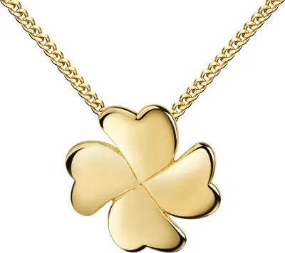 Produktbild von Gold Anhänger Kleeblatt 333 Gelbgold Glücksanhänger für Damen . Mit Kette 50 cm