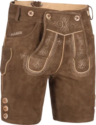 Produktbild von PAULGOS Herren Trachten Lederhose Kurz - HK2 - Echtes Leder - in 3 Farben erhältlich - Größe 44 - 60