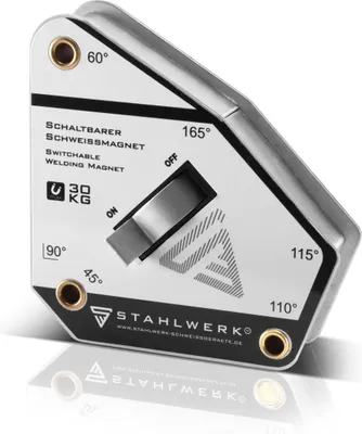 Obrázek produktu pro STAHLWERK Magnet pro svarování úhel Svarovací magnet prepínatelný 45°-165° 30 kg/66 lbs