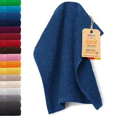 Produktbild von EllaTex PARIS Seiftuch 30x30 cm – 100% Baumwolle, 500 g/m² Frottier, flauschig & saugstark, in Farbe: Königsblau