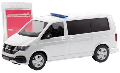 Productafbeelding van Kleine bus Volkswagen T 6.1, wit, artikelnummer HER013895, schaal 1/87, merk HERPA