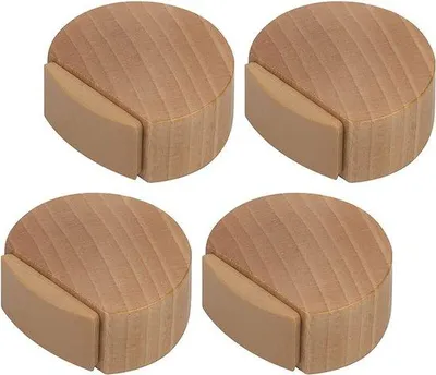 Obrázek produktu pro Zarážky na dveře – 4 kusy – tlumiče dveří – zarážky do interiéru – design: parkety, buk, přírodní – instalace bez vrtání – ochrana stěn a nábytku