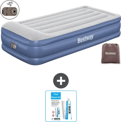Obrázek produktu pro Bestway Nafukovací matrace - pro 1 osobu - 97 x 191 x 46 cm - Šedá/modrá - včetně příslušenství