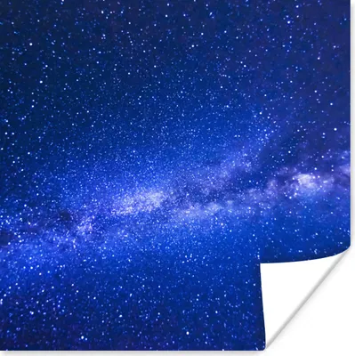Produktbild von MuchoWow® Poster Sternenhimmel - Universum - Blau - Jungen - Mädchen - Kinder 50x50 cm - Wohnzimmerdekoration
