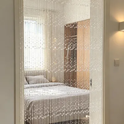 Produktbild von Kralengardine transparent, 90 x 200 cm, 60 Kunststoffstränge, Raumteiler für Türen