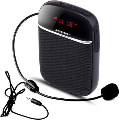Produktbild von Tragbarer Sprachverstaerker fuer Lehrer mit kabelgebundenem Mikrofon Headset-Bund Wiederaufladbarer persoenlicher BT-Lautsprecher-Unterstuetzung Musik FM TF-Karte fuer Klassenzimmer-Meeting-Training Tour Guides Promotions Singen