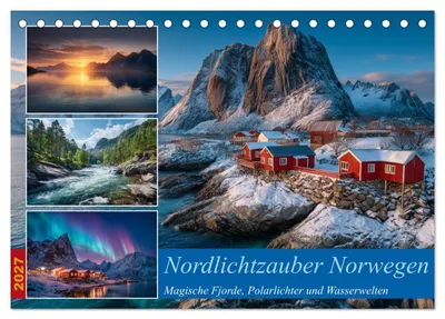 Produktbild von Nordlichtzauber Norwegen (Tischkalender 2027 DIN A5 quer), CALVENDO Monatskalender