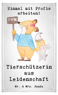 Produktbild von Mr. & Mrs. Panda Handtuch Tierschützerin Leidenschaft - Weiß - Geschenk, Gästehandtuch 30x50, Baumwollhandtuch, Mini-Handtuch, Klein, Gästetuch
