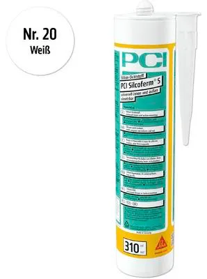 Produktbild von PCI Silcoferm® S Silikon Dichtstoff für innen und aussen weiß 310 ml