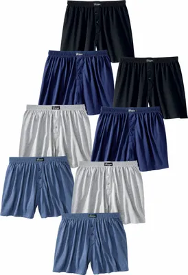 Produktbild von LE JOGGER Weiter Boxer 8 er-Pack schwarz, marine, grau-meliert, blau-meliert Größe 5