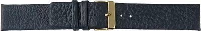 Produktbild von Basic Echtleder Armband in dunkelblau, genarbt, flach, 22 mm