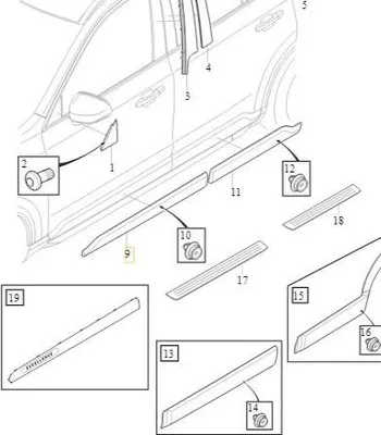 Obrázok produktu pre VOLVO XC90 II predný ľavý panel dverí chrómový OE