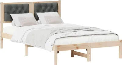 Obrázek produktu pro Rám postele s čelo Tmavě šedá 120 x 200 cm Masivní borové dřevo