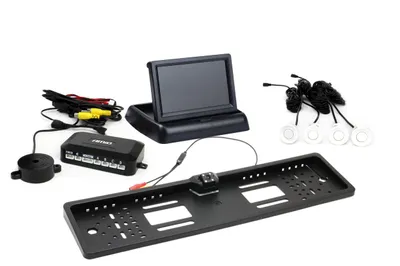 Obrázok produktu pre AMiO Asistenty parkovania TFT02 4,3" s kamerou HD-402-LED 4-senzorové, biele