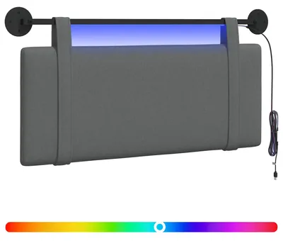 Produktbild von Hängendes Kopfteil Mit LED Licht Dunkelgrau Stoff