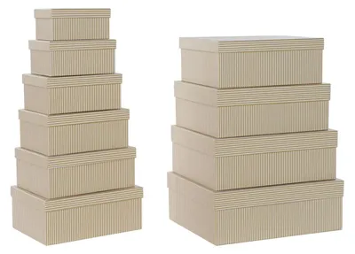 Stapelbare Organizer-Boxen, 1 Set, Karton, 43,5x33,5x15,5 cm, Weiß/Mostert